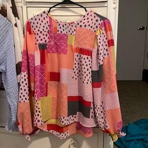Multicolor long sleeve blouse